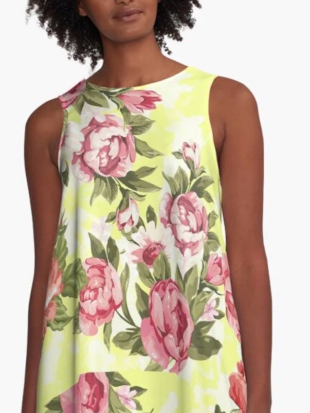 AFRM Floral Sleeveless Tank in Pink and Lime